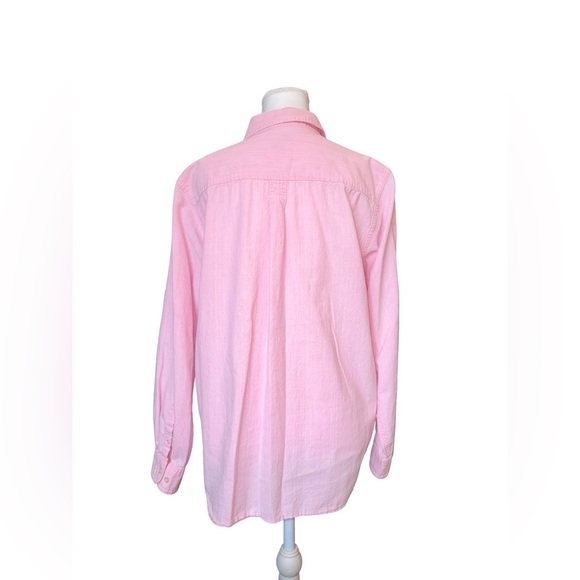 L.L. Bean Women’s 100% Cotton Light Pink Button Up Size Medium Casual Spring - Picture 5 of 9